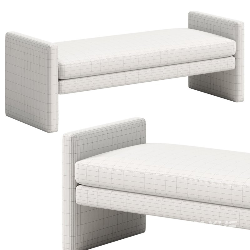51.2 W Polyester Upholstered Bench - Image 2