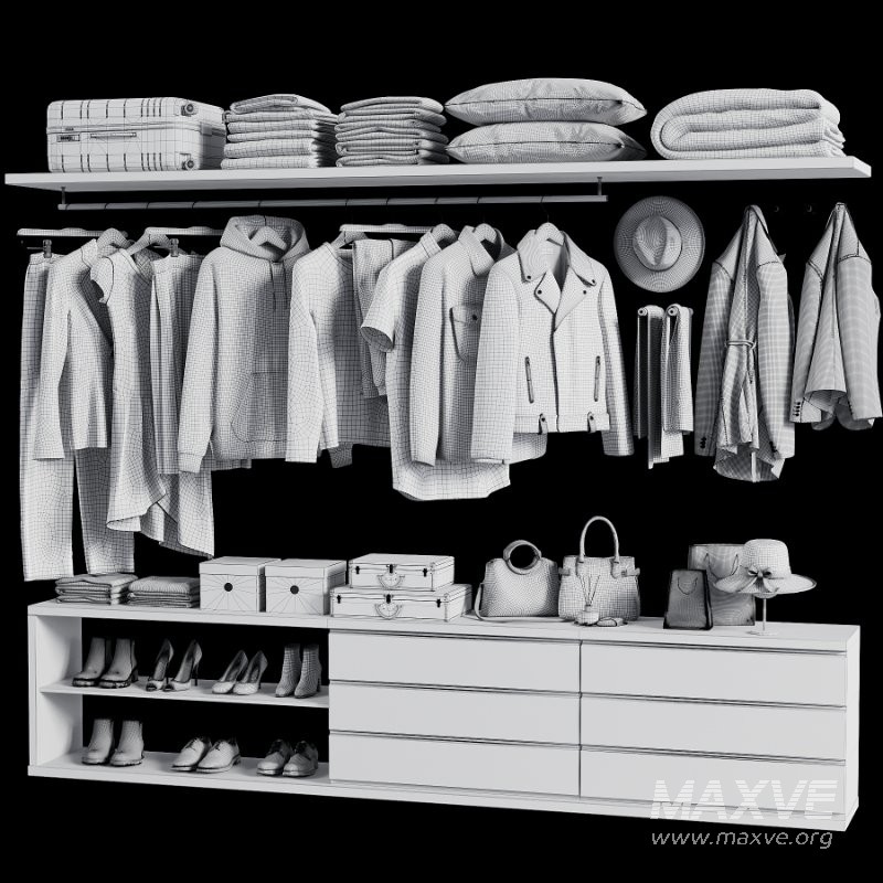 Minimal Luxury Wardrobe Display – Clothing, Shoes and Accessories 07 - Image 1