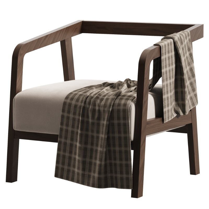 Modern Arm Chair with Square Arms - Image 3