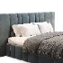 Areli Gray Blue Velvet Luxury Wide Headboard Bed - Thumbnail 6