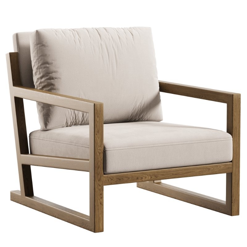 Simple Solid Color Arm Chair - Image 1