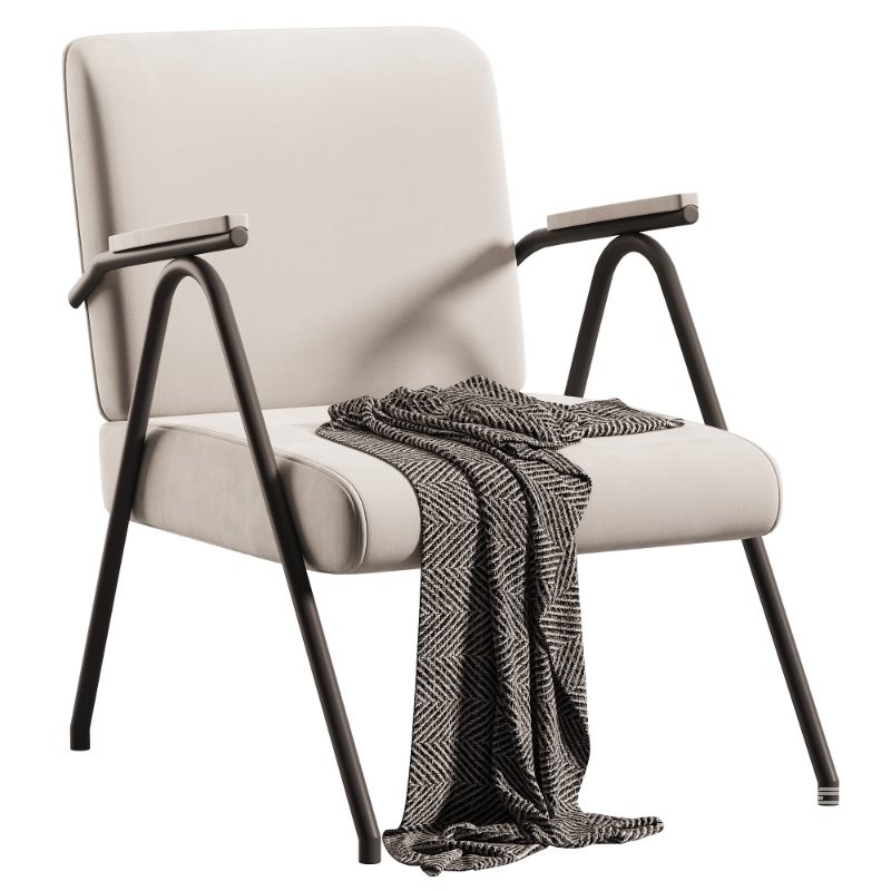 Simple Solid Color Arm Chair with Tight Back in Gray - Image 1