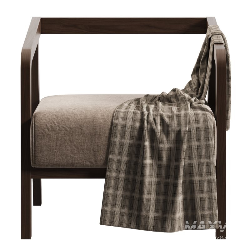 Modern Arm Chair with Square Arms - Image 2