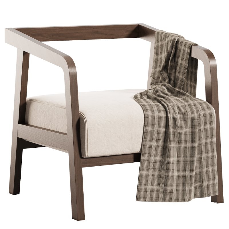 Modern Arm Chair with Square Arms - Image 1