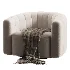 Fitz Channeled Green Velvet Swivel Chair - Thumbnail 3