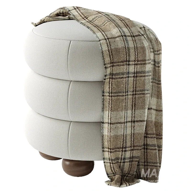 Stefanie Taupe Velvet Ottoman - Image 6