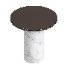 Martini Side Table with White Marble Base - Thumbnail 1