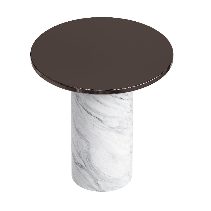 Martini Side Table with White Marble Base - Image 1