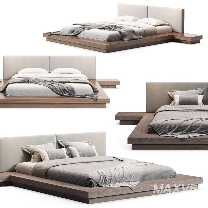 Elegant Leather Platform and Headboard Bed - Image 7