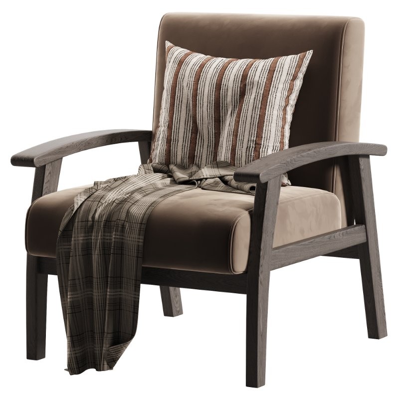 Modern Simple Style Solid Color Arm Chair - Image 3