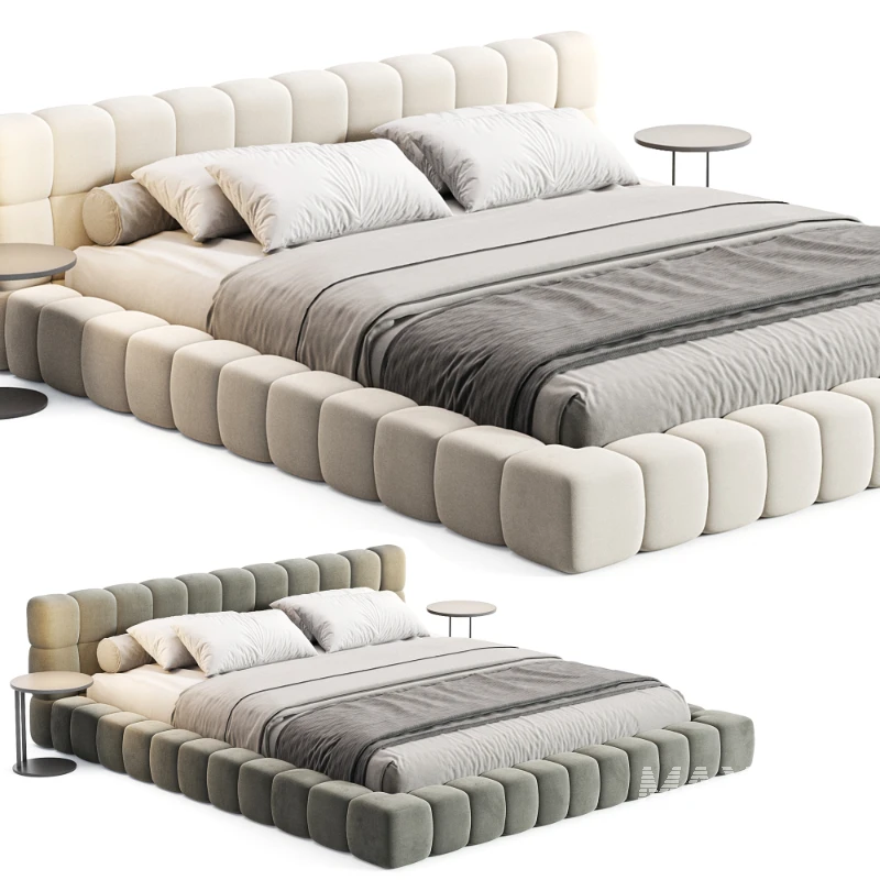 Aurora Technical Fabric Contemporary Bed Frame Queen Size - Image 3