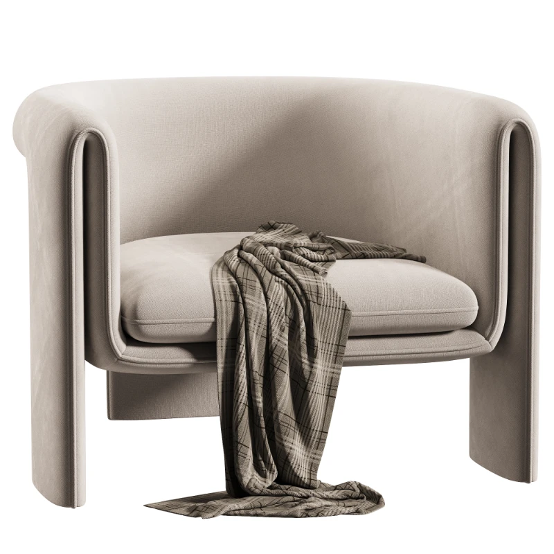 Art Deco Memory Foam Barrel Chair - Image 1