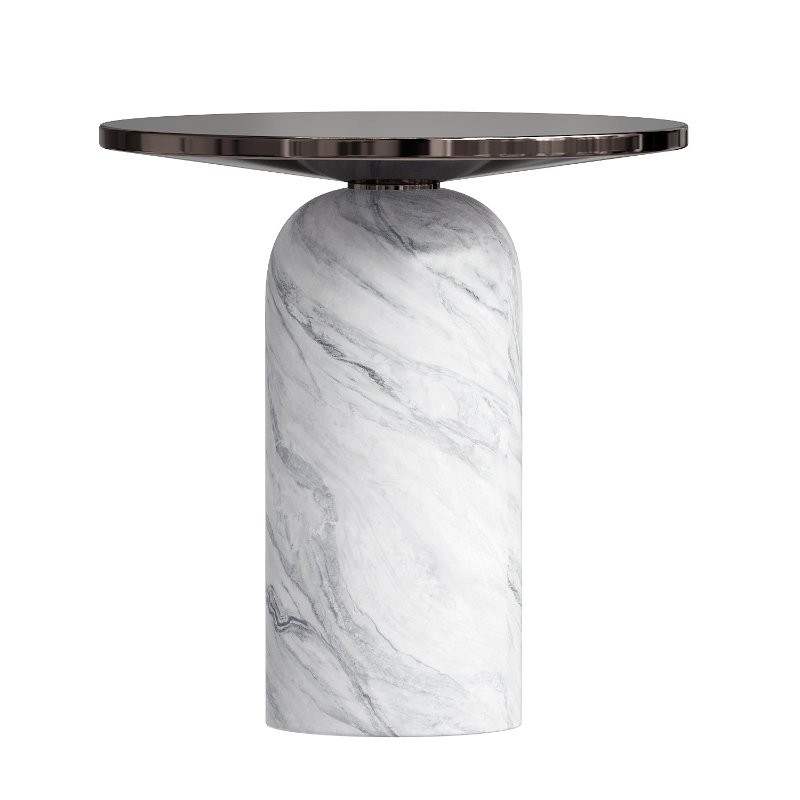Martini Side Table with White Marble Base - Image 2