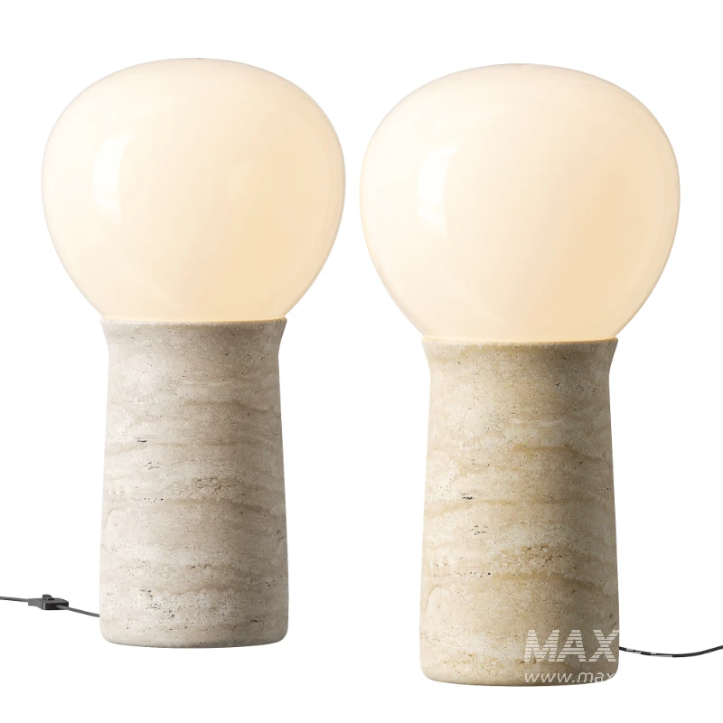 CB2 Fin Travertine Table Lamp - Image 1
