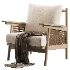 Drawing Room Use Foam Removable Cushions Arm Chair - Thumbnail 6