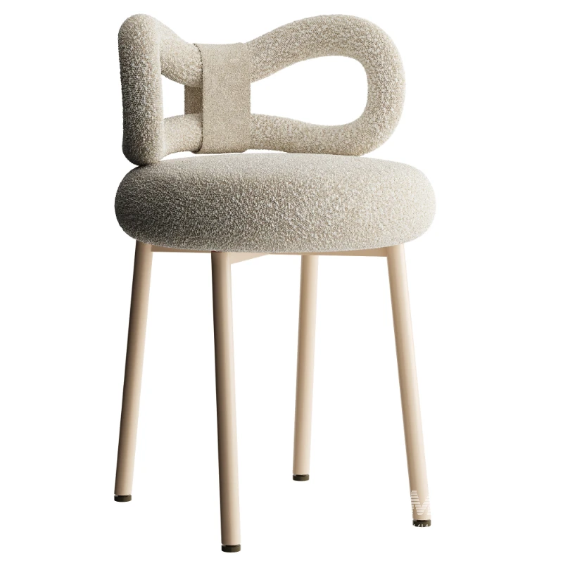 Claire White Boucle Chair - Image 1