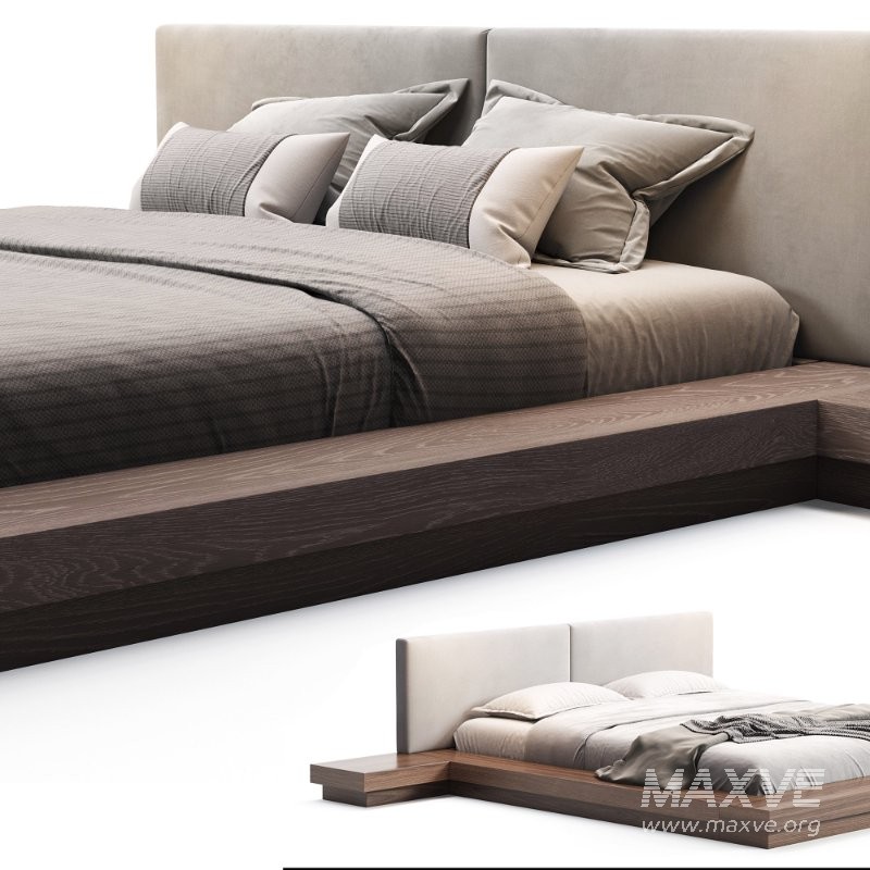 Elegant Leather Platform and Headboard Bed - Image 6
