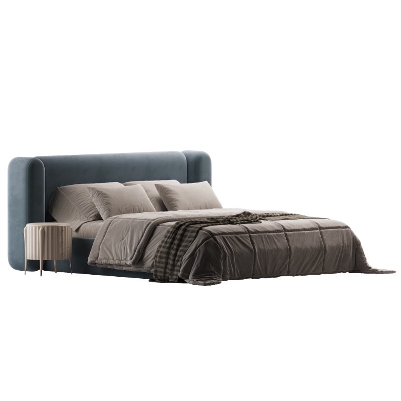 Vienna Tan Boucle Queen Bed - Image 3