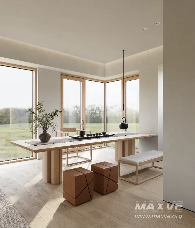 Modern living room and dining room interior scene - Image 3