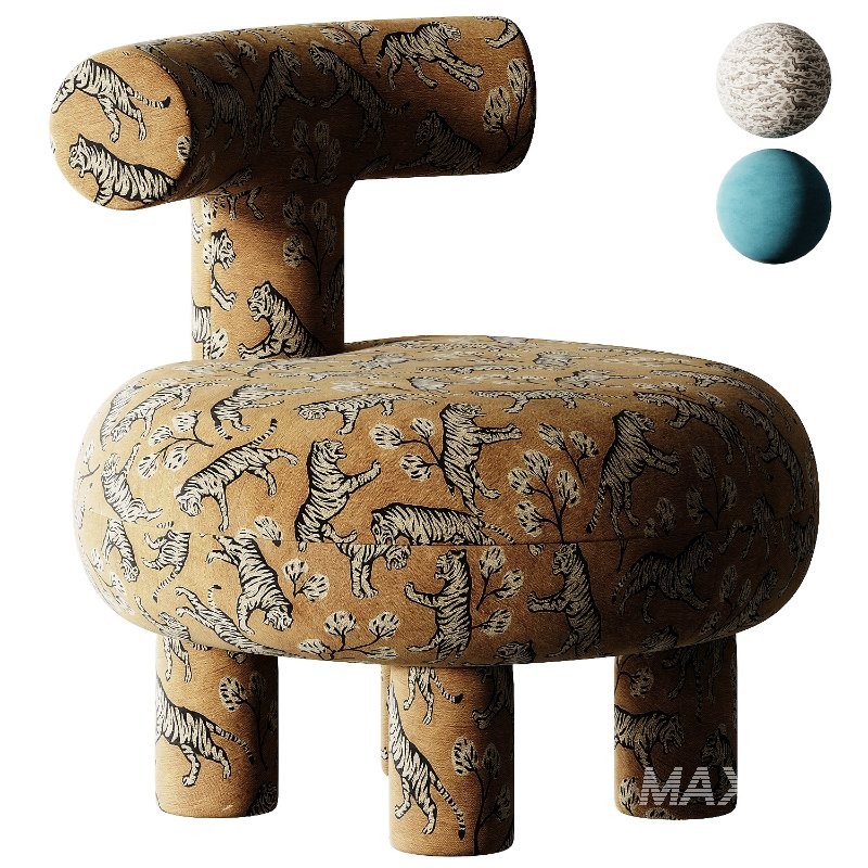Armless Wool Chair - Image 1