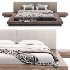 Elegant Leather Platform and Headboard Bed - Thumbnail 4