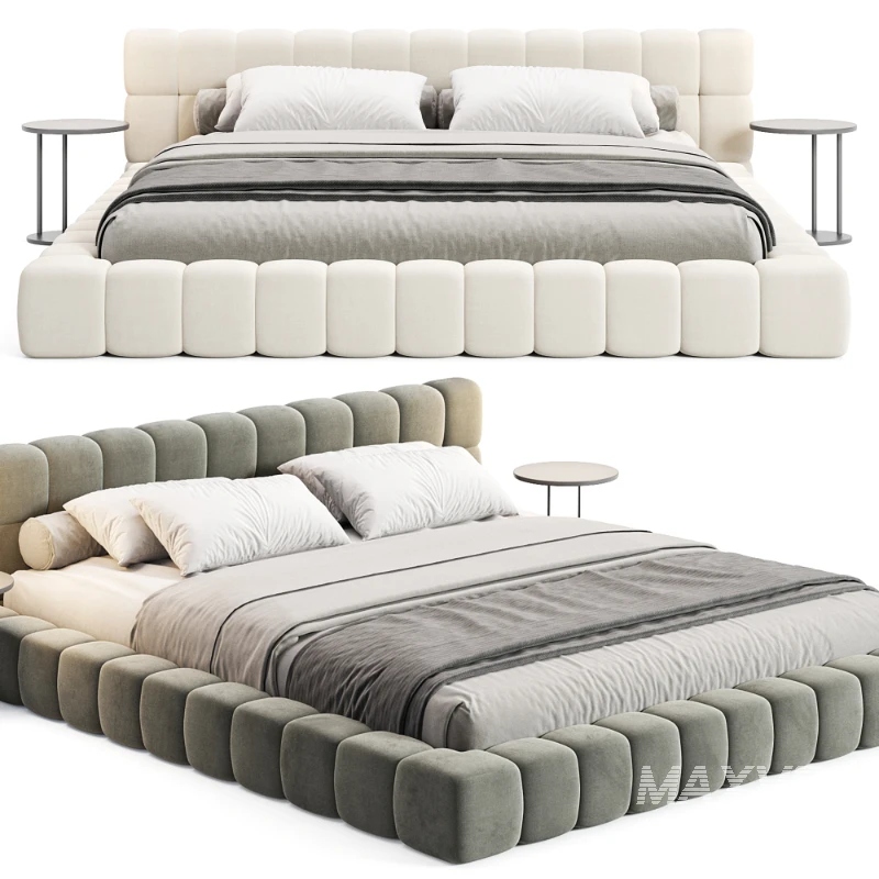 Aurora Technical Fabric Contemporary Bed Frame Queen Size - Image 2