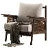 Drawing Room Use Foam Removable Cushions Arm Chair - Thumbnail 4