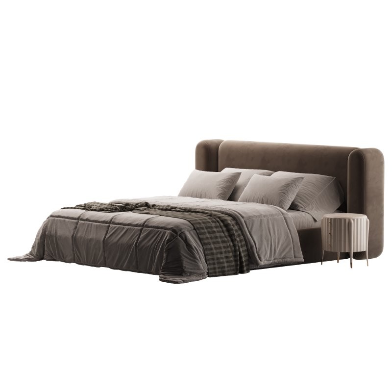 Vienna Tan Boucle Queen Bed - Image 4