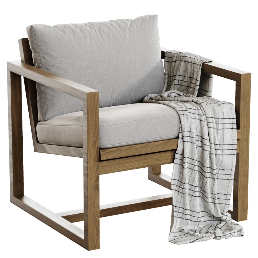 Oxford Leather Lounge Chair - Image 1