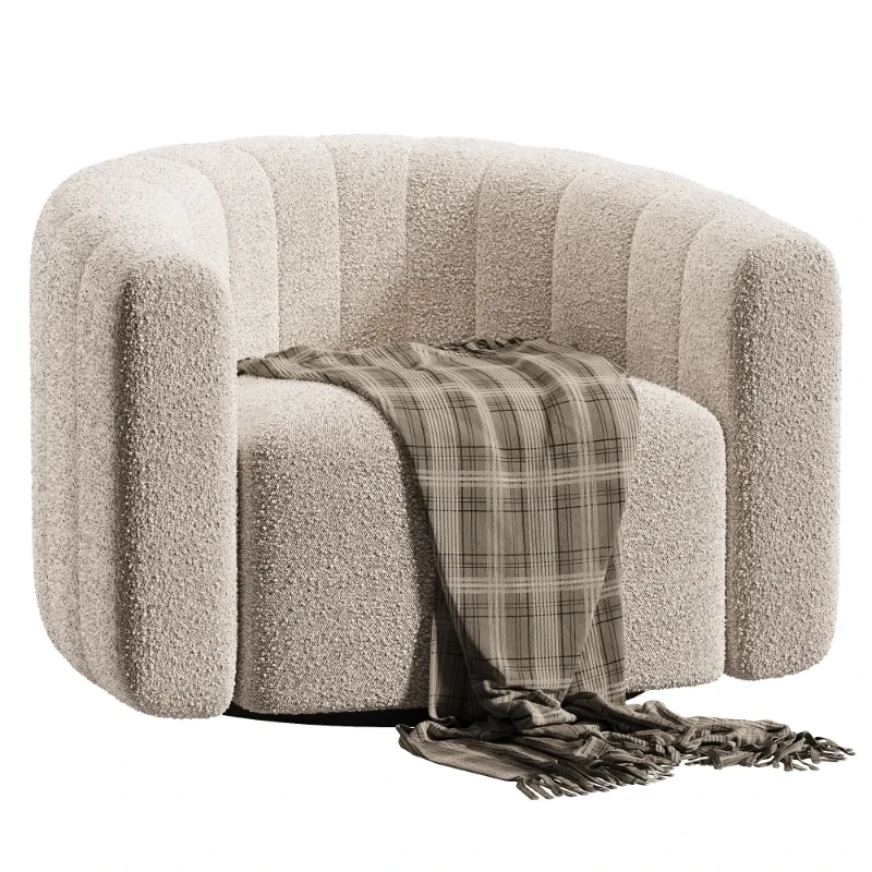 Fitz Channeled Green Velvet Swivel Chair - Image 1