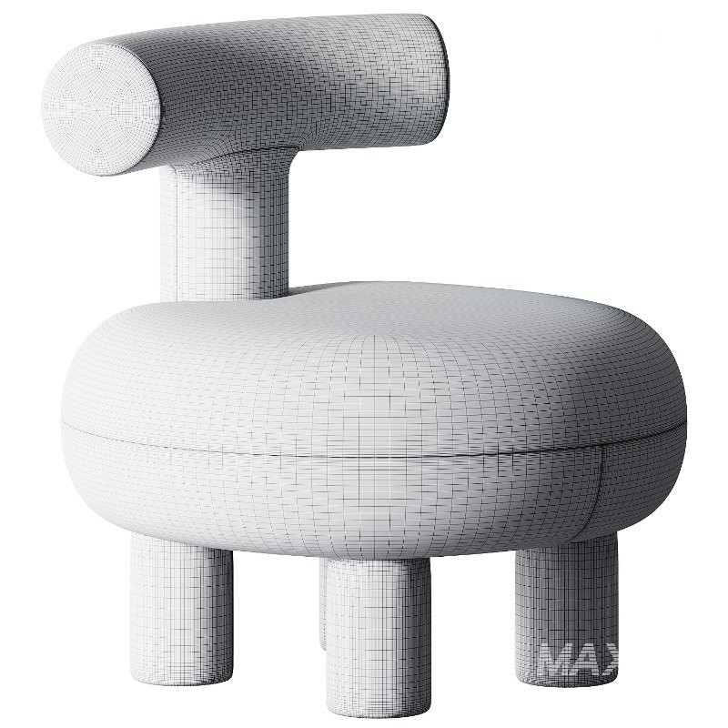 Armless Wool Chair - Image 4