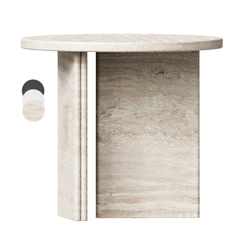 Onda Side Table in Travertine - Image 4