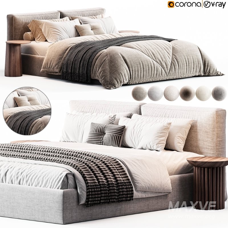 Foster Bed 180 Velvet Smoke By - Image 4