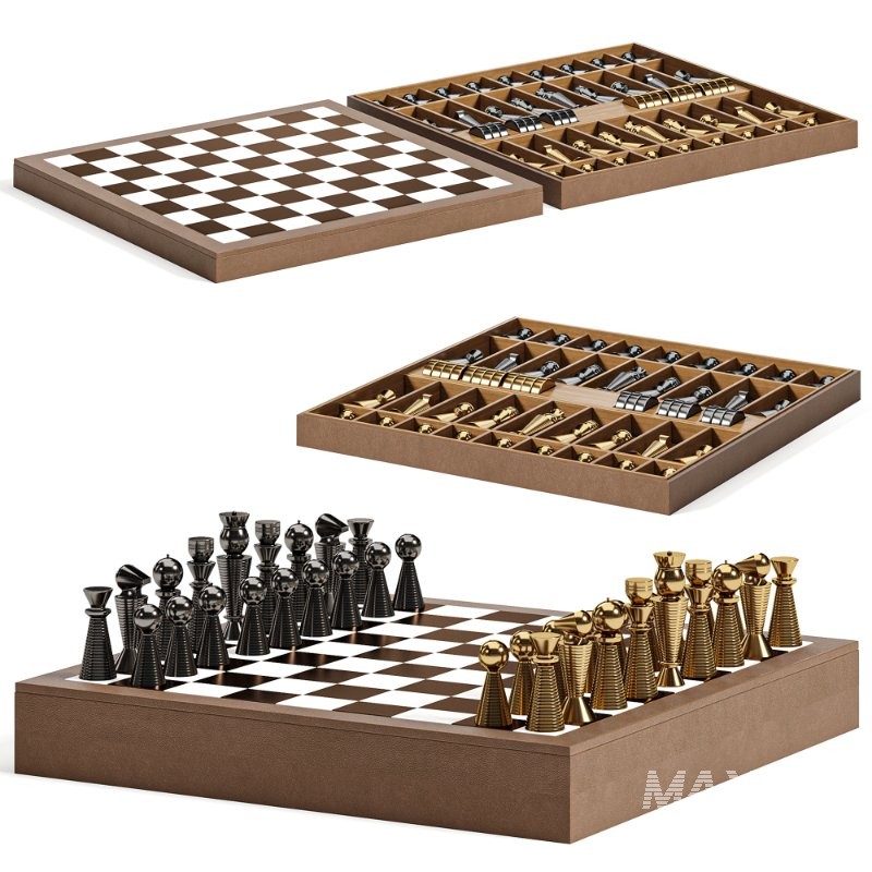 Beige Leather Chessboard - Image 3