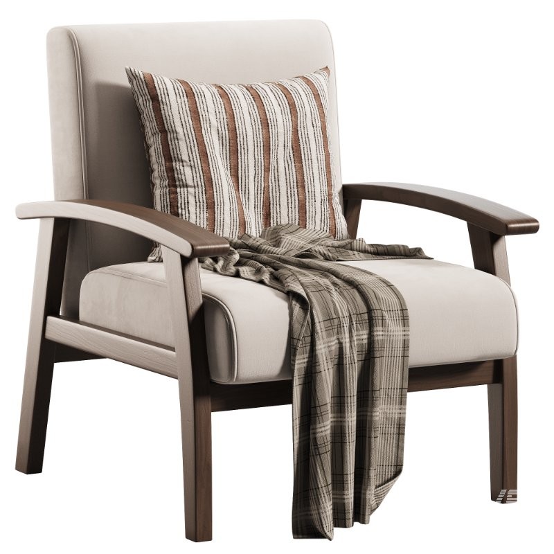 Modern Simple Style Solid Color Arm Chair - Image 1