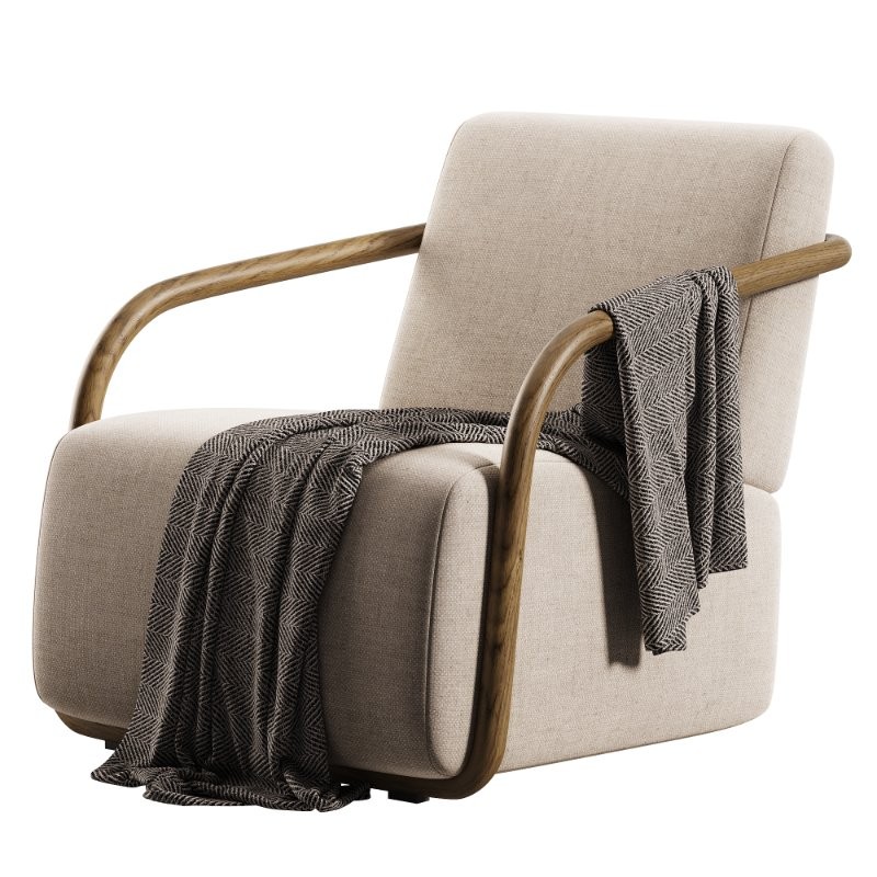 Modish Wood Armchair - Image 4