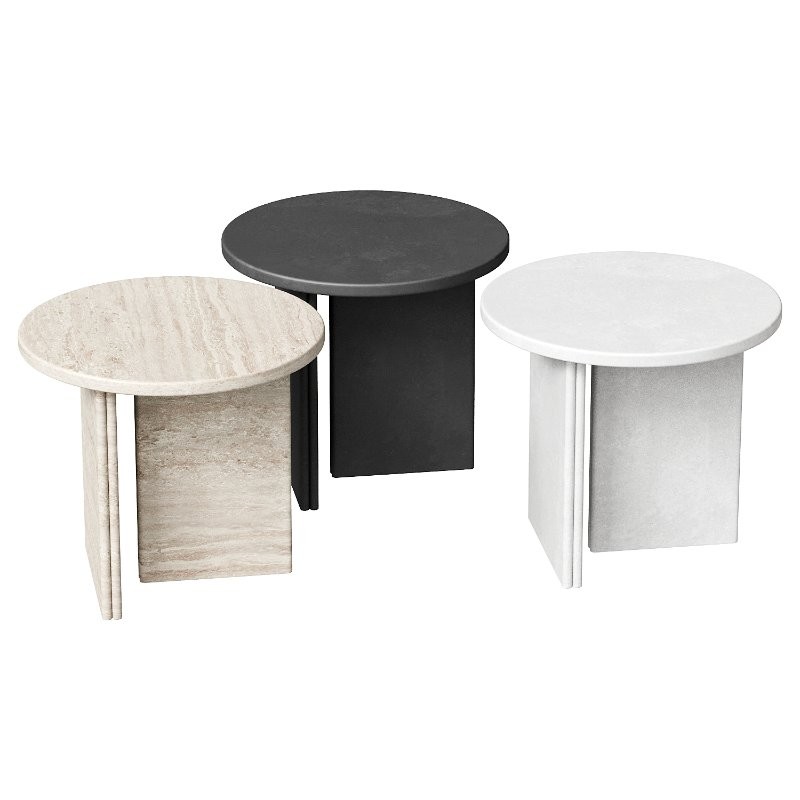 Onda Side Table in Travertine - Image 3