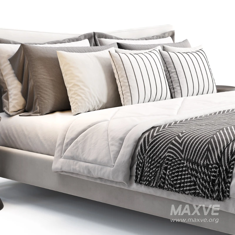 Altresha Gray Linen Fabric Minimalist Floating Bed - Image 4