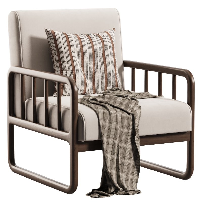 Simple Solid Color Arm Chair - Image 1