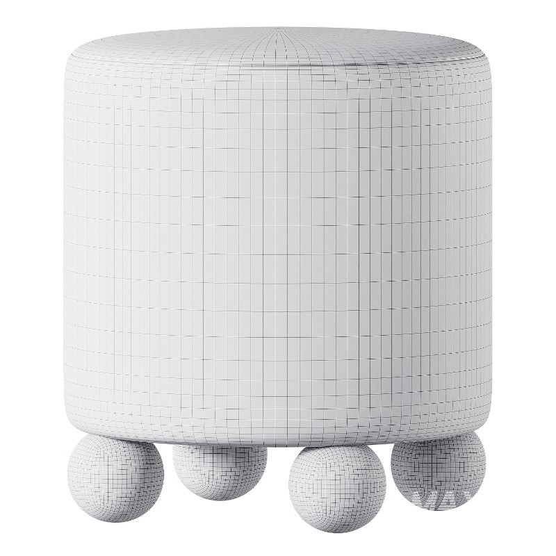 avito Striped pouf with round legs - Image 4