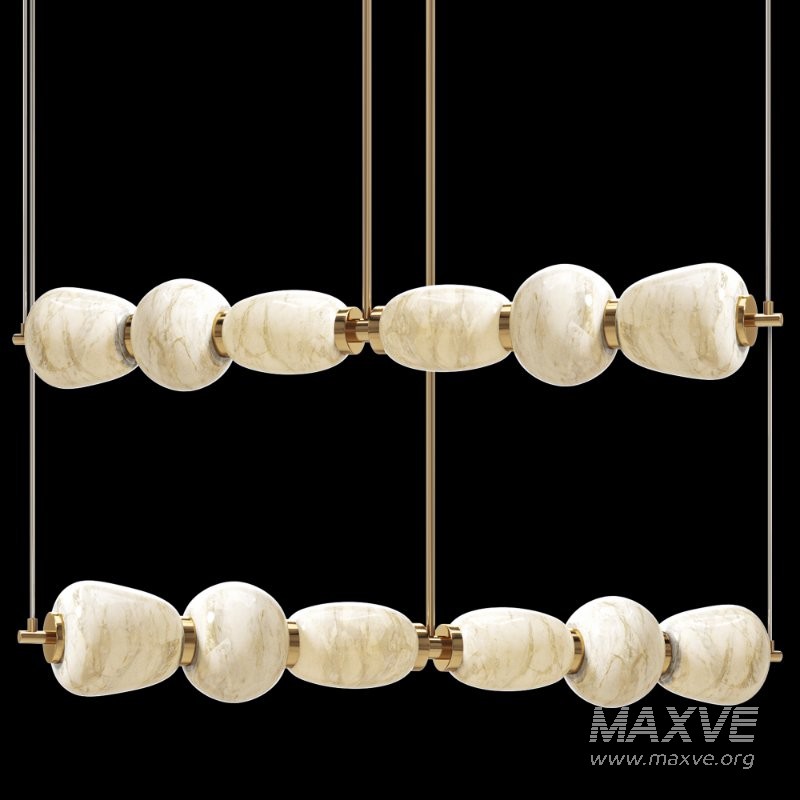 Alabaster Pebble Linear Chandelier - Image 7