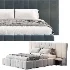 Areli Gray Blue Velvet Luxury Wide Headboard Bed - Thumbnail 7