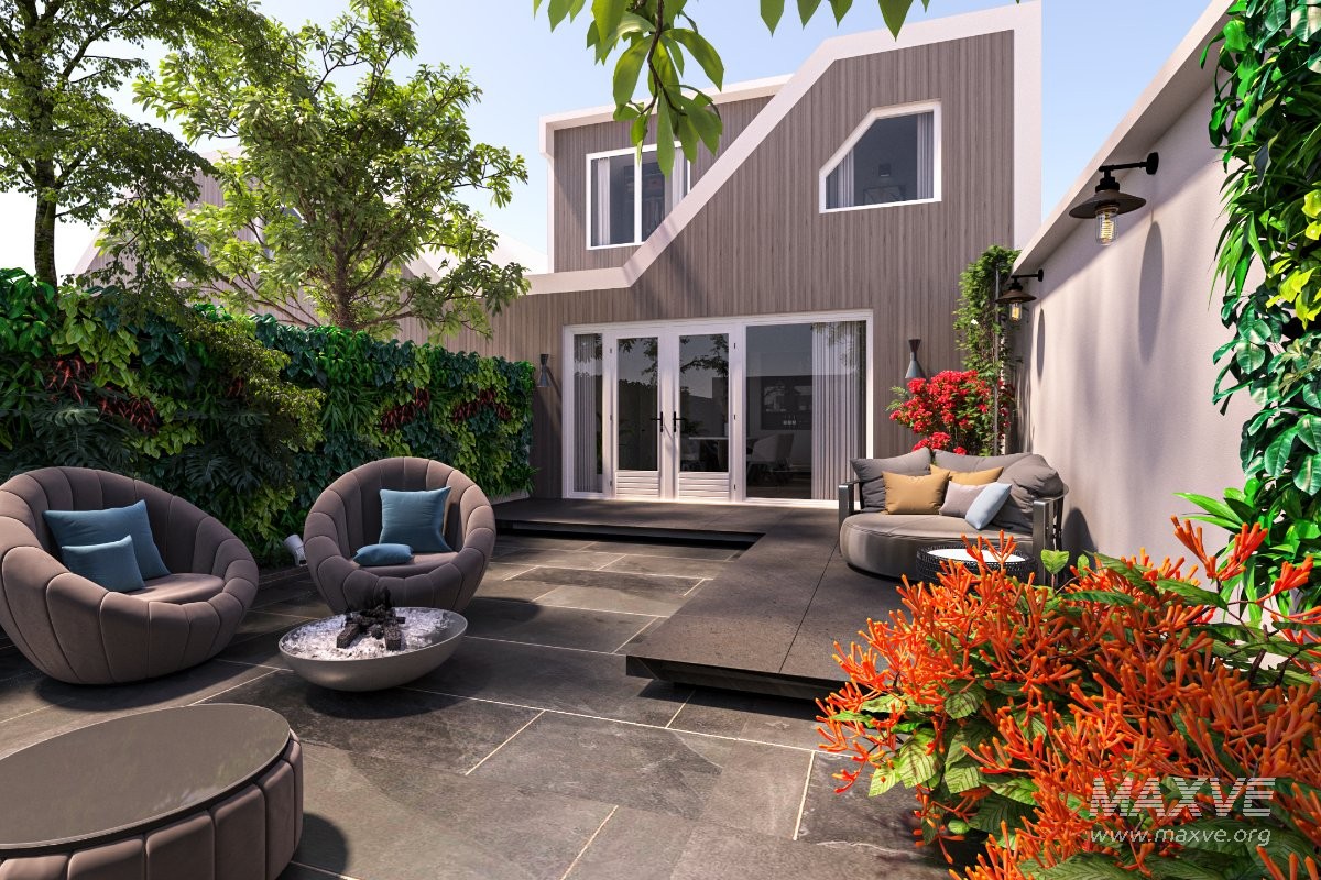 Residential Exterior Building with Garden - Image 2