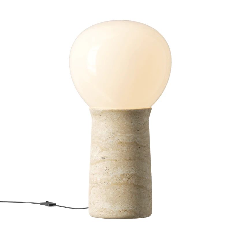CB2 Fin Travertine Table Lamp - Image 2