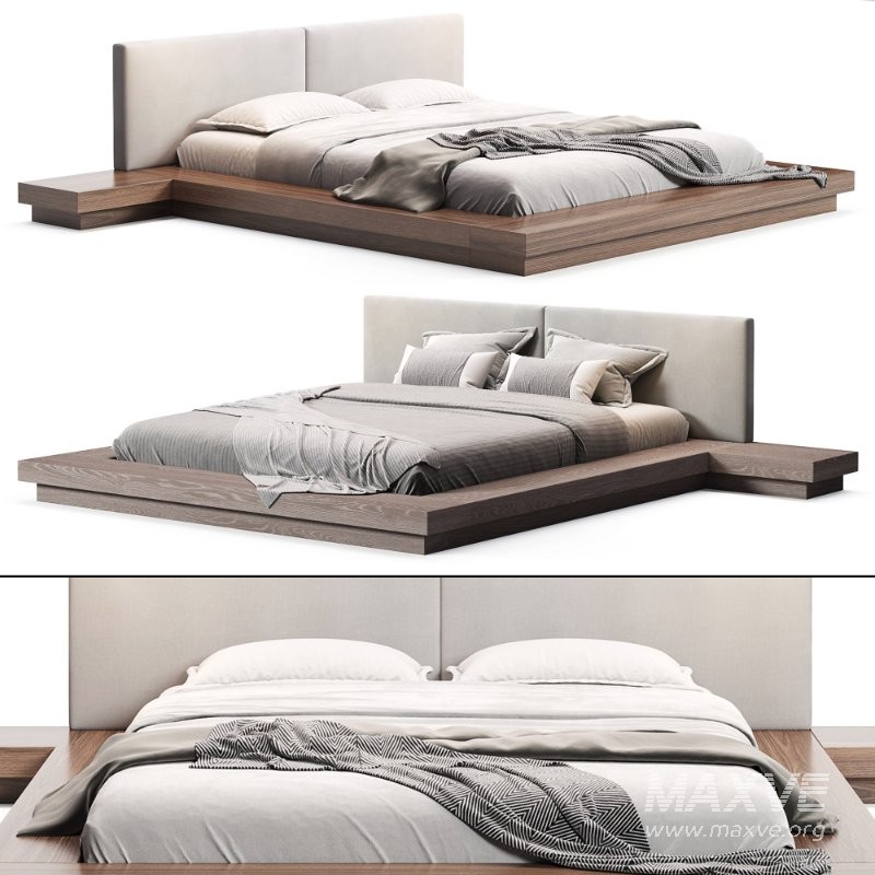 Elegant Leather Platform and Headboard Bed - Image 5