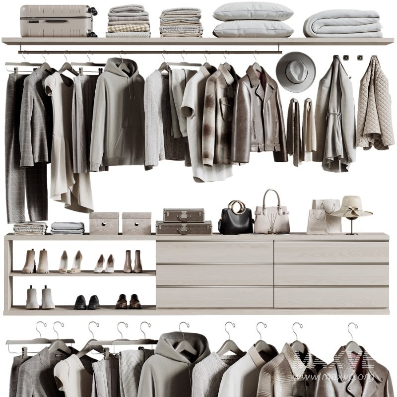 Minimal Luxury Wardrobe Display – Clothing, Shoes and Accessories 07 - Image 2