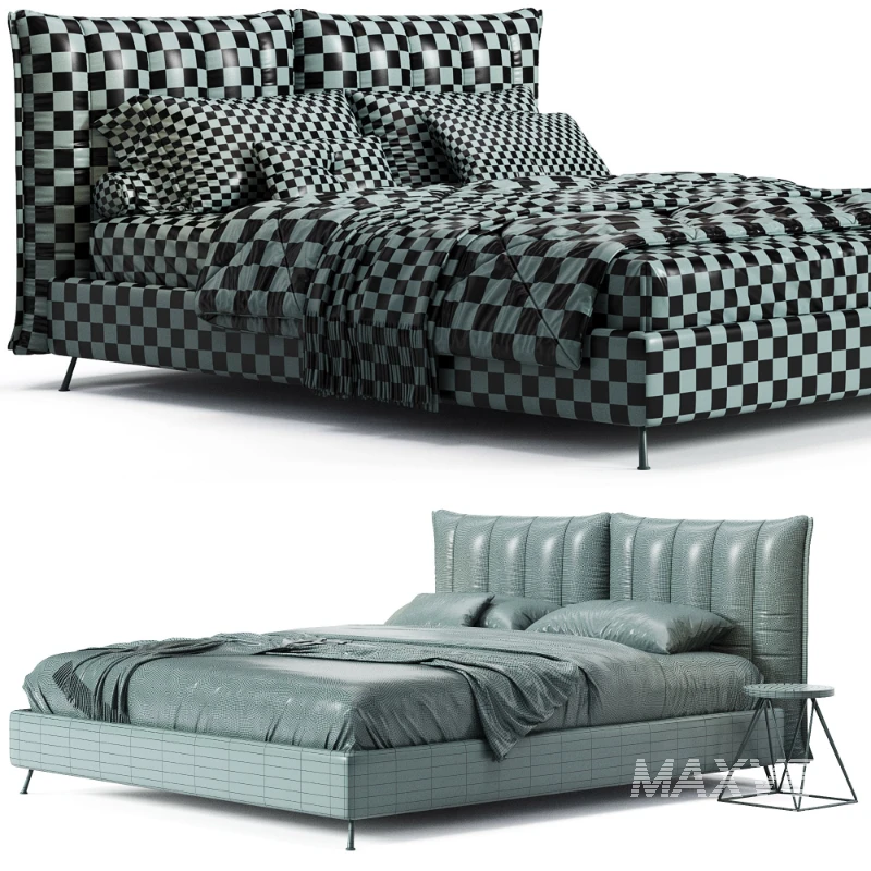 Ally Cotton Linen Adjustable Headboard Modern Bed - Image 6