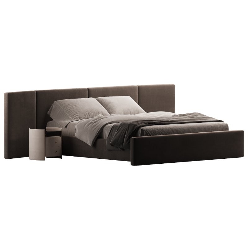 Apogee Bed Camel Velvet - Image 3