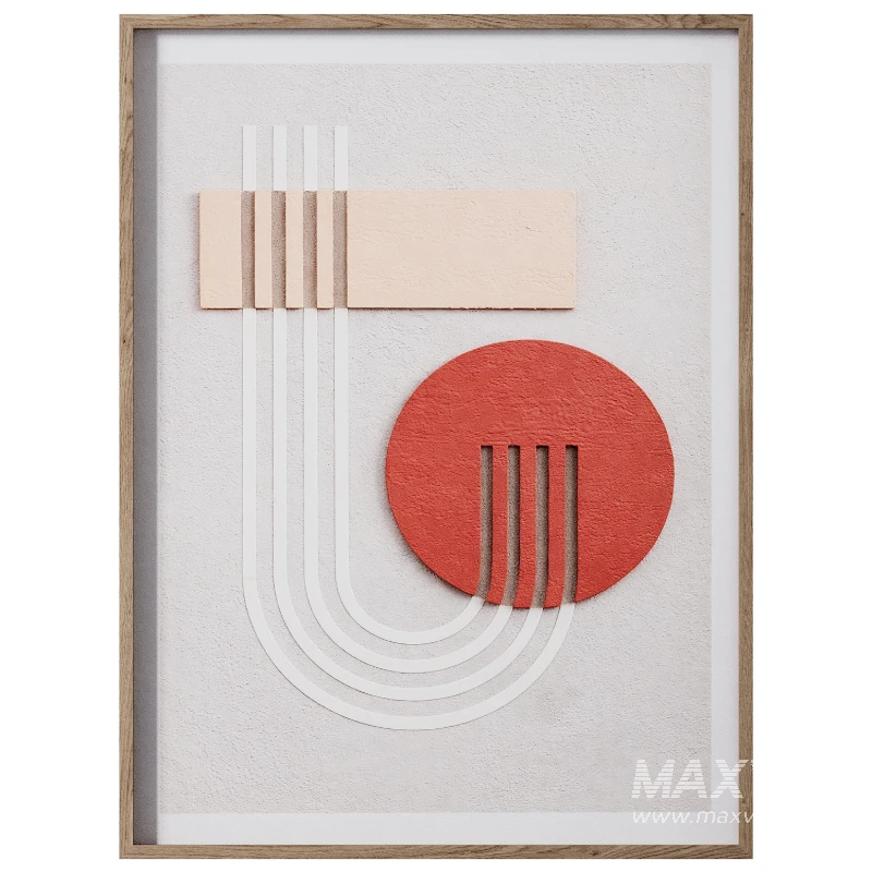 Painting Abstract Red Circle - Image 1