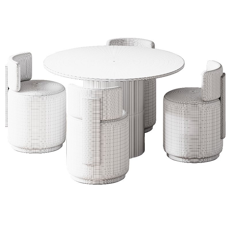 Modern Grand Swivel Dining Chairs and Magnus Round Wood Dining Table - Image 3